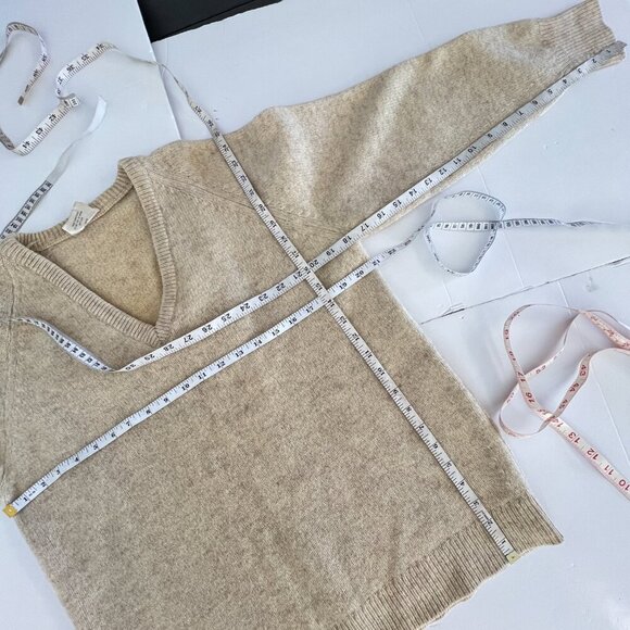 Sz 42 (M/L)- VTG St. Michael Shetland Wool Elbow Patch V-Neck Knit Sweater - Picture 11 of 11